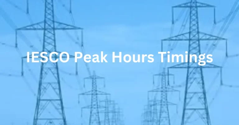 IESCO Peak Hours Timings